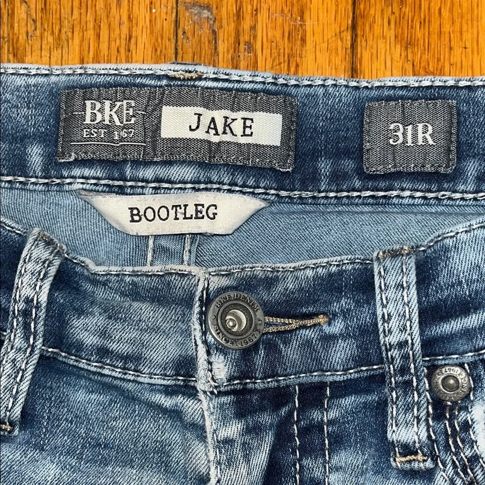 BKE Jake Bootleg  Men's Blue Denim Distressed Jeans - Size 31